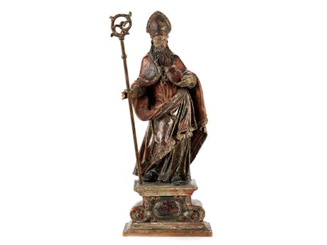 Schnitzfigur des Heiligen Augustinus